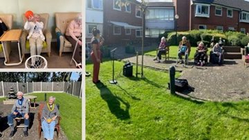 Exercise and outdoor entertainment at Fir Trees care home